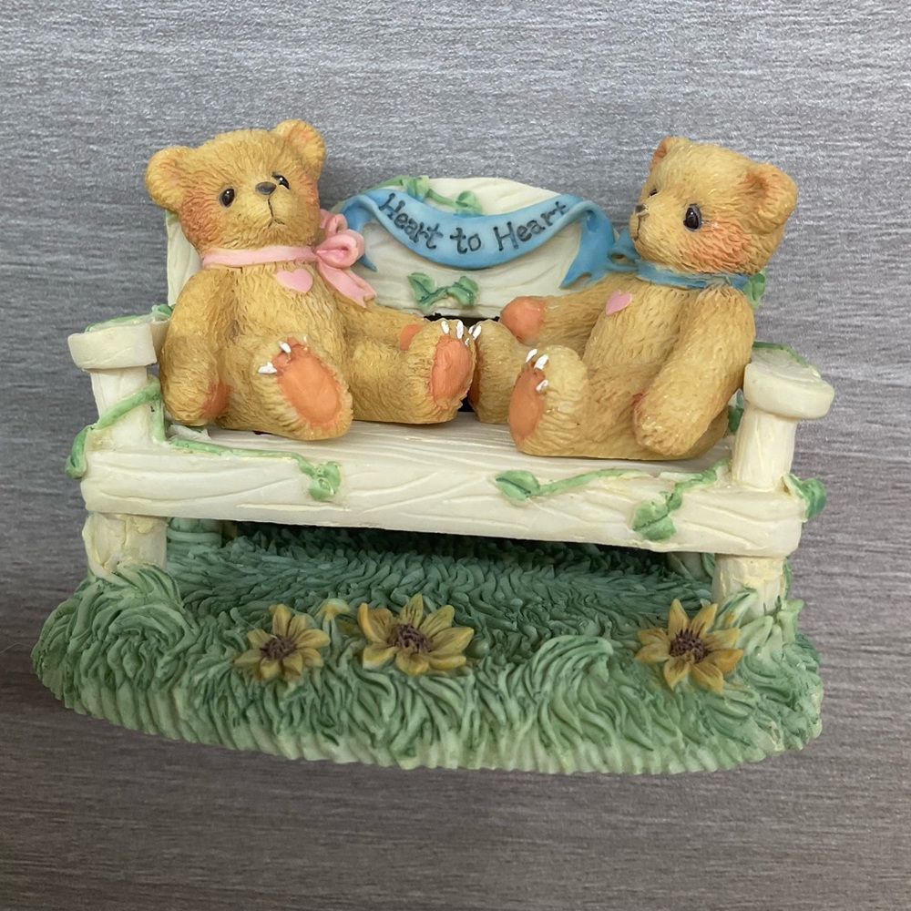 CHERISHED TEDDIES - TWO‎ BEARS ON A BENCH FIGURINE